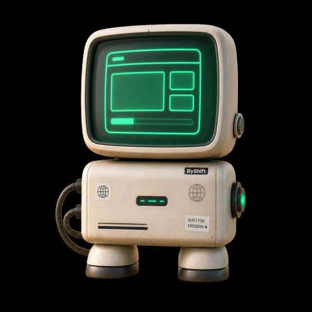 ByShift mascotte - ontwerp en bouw
